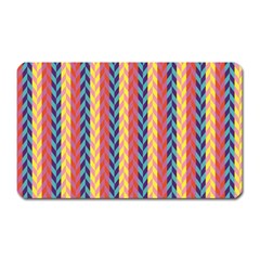 Colorful Chevron Retro Pattern Magnet (rectangular) by DanaeStudio