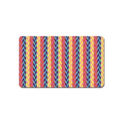 Colorful Chevron Retro Pattern Magnet (name Card) by DanaeStudio