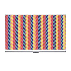 Colorful Chevron Retro Pattern Business Card Holders by DanaeStudio