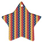 Colorful Chevron Retro Pattern Star Ornament (Two Sides)  Front