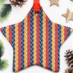 Colorful Chevron Retro Pattern Star Ornament (Two Sides)  Back