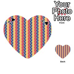 Colorful Chevron Retro Pattern Playing Cards 54 (heart) 