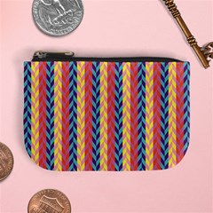 Colorful Chevron Retro Pattern Mini Coin Purses by DanaeStudio