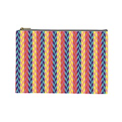 Colorful Chevron Retro Pattern Cosmetic Bag (large)  by DanaeStudio