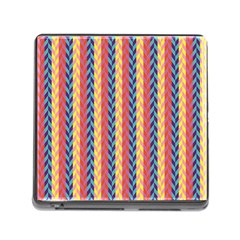 Colorful Chevron Retro Pattern Memory Card Reader (square) by DanaeStudio