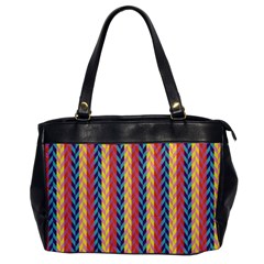 Colorful Chevron Retro Pattern Office Handbags by DanaeStudio