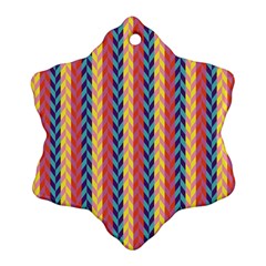 Colorful Chevron Retro Pattern Ornament (snowflake) 