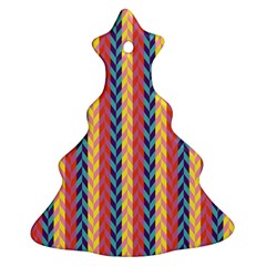 Colorful Chevron Retro Pattern Ornament (christmas Tree)