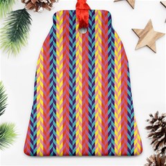 Colorful Chevron Retro Pattern Ornament (bell) 