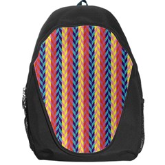 Colorful Chevron Retro Pattern Backpack Bag by DanaeStudio