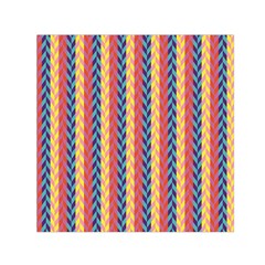 Colorful Chevron Retro Pattern Small Satin Scarf (square)  by DanaeStudio