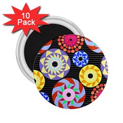 Colorful Retro Circular Pattern 2 25  Magnets (10 Pack)  by DanaeStudio