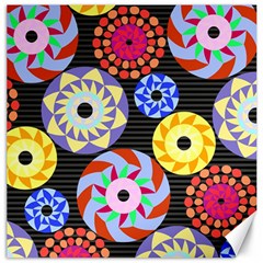 Colorful Retro Circular Pattern Canvas 12  X 12   by DanaeStudio