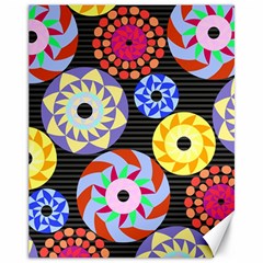 Colorful Retro Circular Pattern Canvas 11  X 14   by DanaeStudio