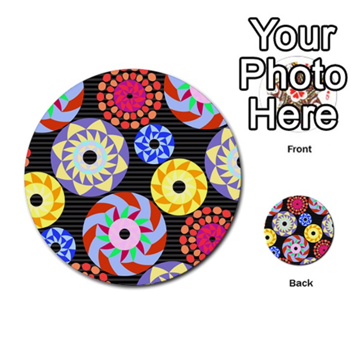 Colorful Retro Circular Pattern Multi-purpose Cards (Round) 