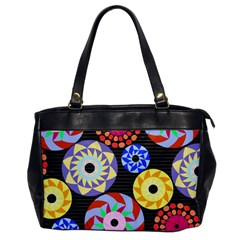 Colorful Retro Circular Pattern Office Handbags by DanaeStudio