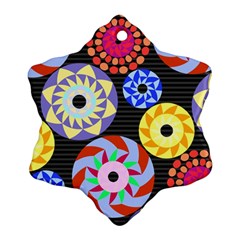 Colorful Retro Circular Pattern Ornament (snowflake) 