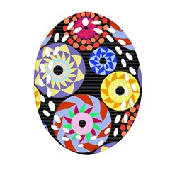 Colorful Retro Circular Pattern Ornament (oval Filigree) 