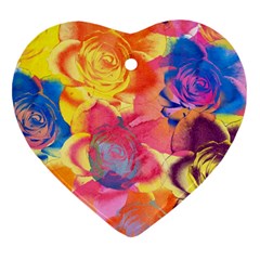 Pop Art Roses Ornament (heart) 