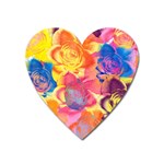 Pop Art Roses Heart Magnet Front