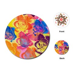 Pop Art Roses Playing Cards (round) 