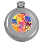 Pop Art Roses Round Hip Flask (5 oz) Front