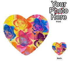 Pop Art Roses Multi-purpose Cards (heart) 