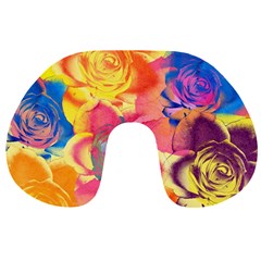 Pop Art Roses Travel Neck Pillows by DanaeStudio