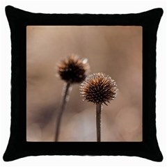 2  Verwelkte Kugeldistel Throw Pillow Case (black)