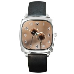 2  Verwelkte Kugeldistel Square Metal Watch by wsfcow