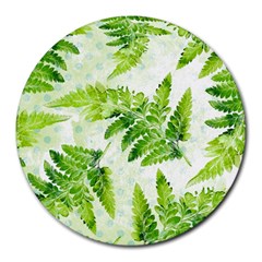 Fern Leaves Round Mousepads by DanaeStudio