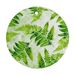 Fern Leaves Ornament (round)  by DanaeStudio