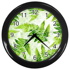 Fern Leaves Wall Clocks (black) by DanaeStudio