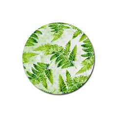 Fern Leaves Rubber Round Coaster (4 Pack)  by DanaeStudio