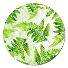 Fern Leaves Magnet 5  (Round)