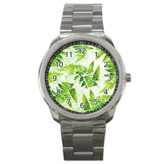 Fern Leaves Sport Metal Watch