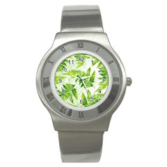 Fern Leaves Stainless Steel Watch