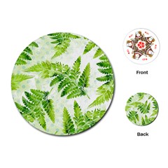 Fern Leaves Playing Cards (round) 