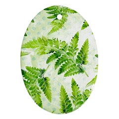 Fern Leaves Oval Ornament (Two Sides)