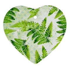 Fern Leaves Heart Ornament (2 Sides)