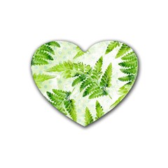 Fern Leaves Rubber Coaster (Heart) 