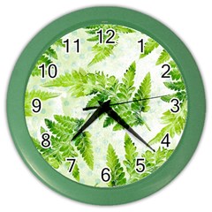 Fern Leaves Color Wall Clocks