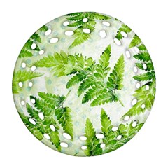 Fern Leaves Round Filigree Ornament (2side)