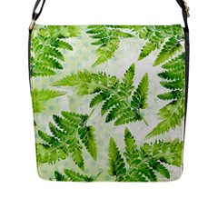 Fern Leaves Flap Messenger Bag (L) 