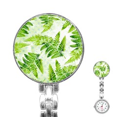 Fern Leaves Stainless Steel Nurses Watch