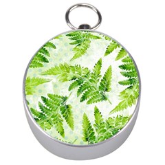 Fern Leaves Silver Compasses by DanaeStudio