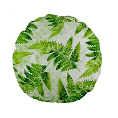 Fern Leaves Standard 15  Premium Flano Round Cushions by DanaeStudio