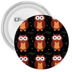 Halloween Brown Owls  3  Buttons by Valentinaart