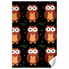 Halloween Brown Owls  Canvas 24  X 36  by Valentinaart