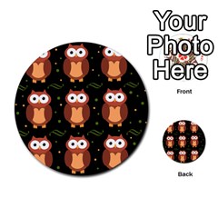 Halloween Brown Owls  Multi-purpose Cards (round)  by Valentinaart